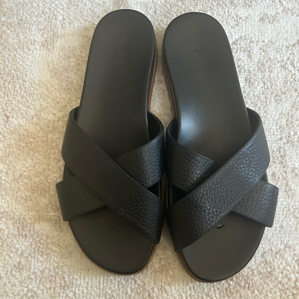 M. Gemi Black Crossover Sandal - Size 39